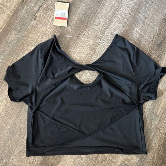 Nike One Dri-FIT Crop Twist Short Sleeve Top- Size Large - Picture 3 of 6